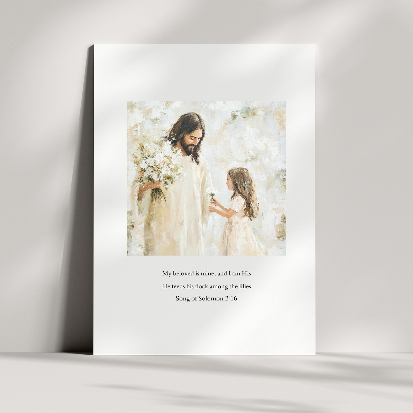 His Beloved Scripture Print Christian art modern celebrating beloved identity in Jesus.