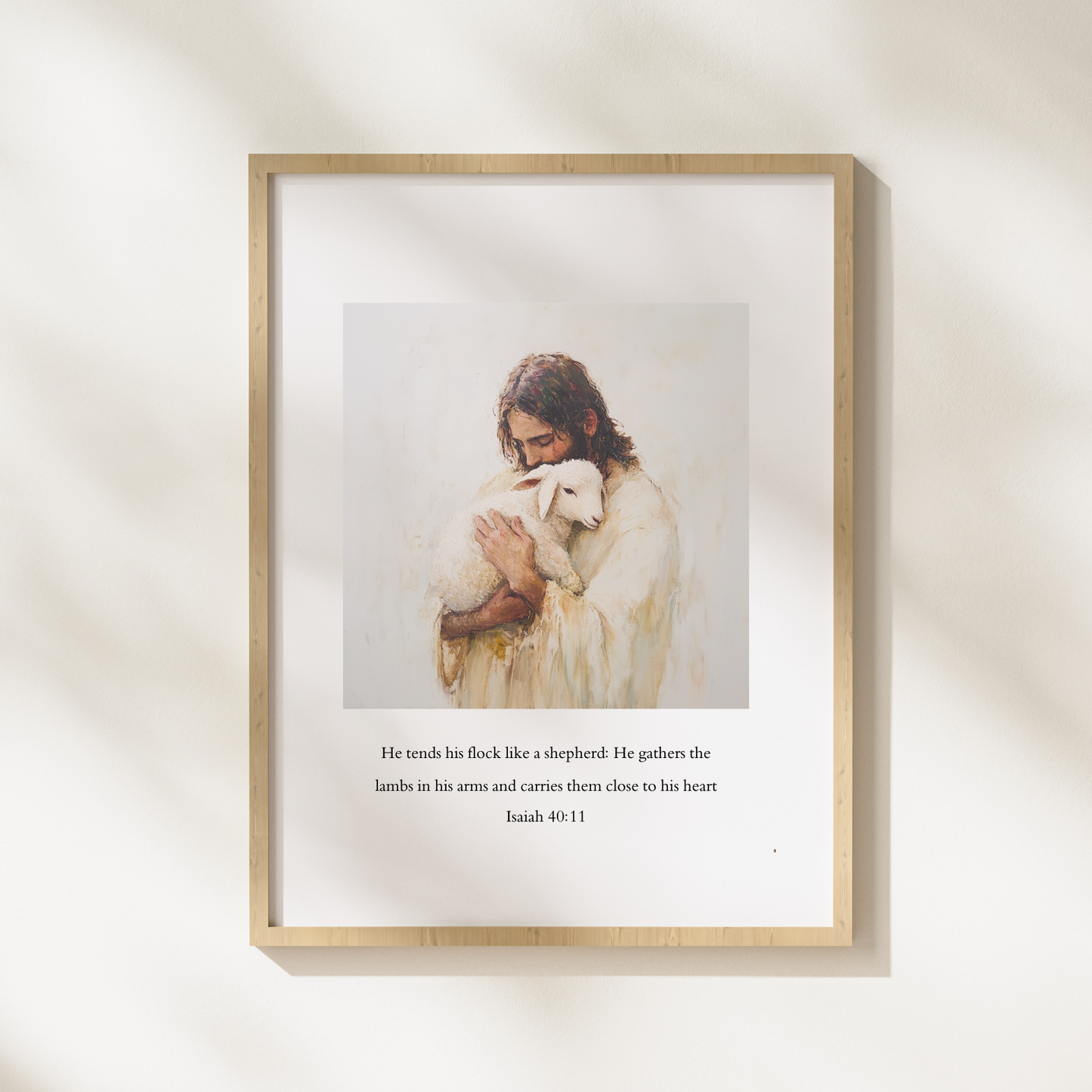 Carried by Him Christian wall art modern, Jesus carrying His followers, faith-filled artwork.