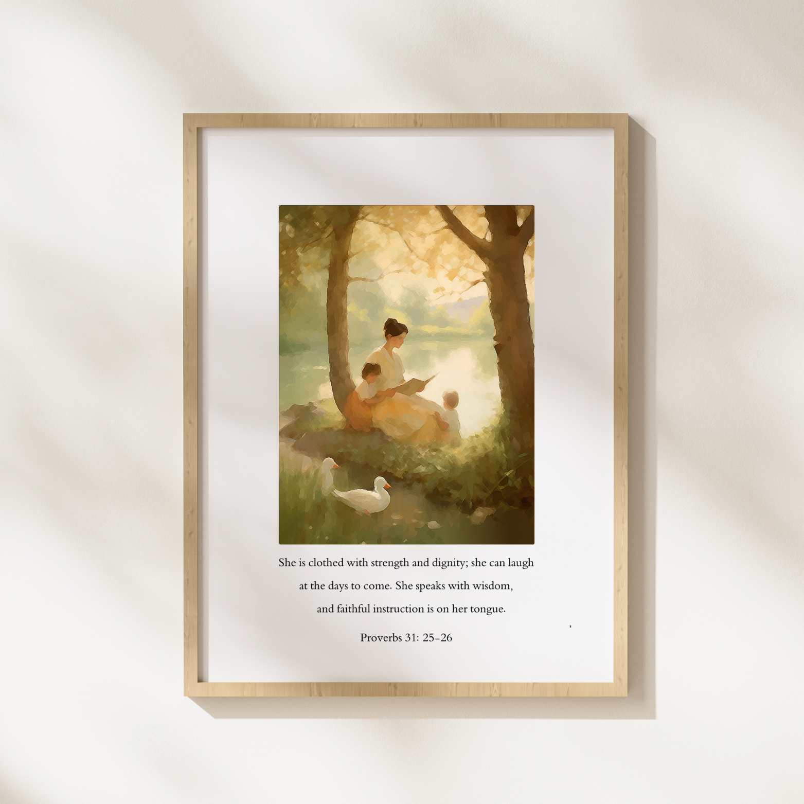 By the Pond Christian wall art modern by Christian artist capturing peace in God’s presence.