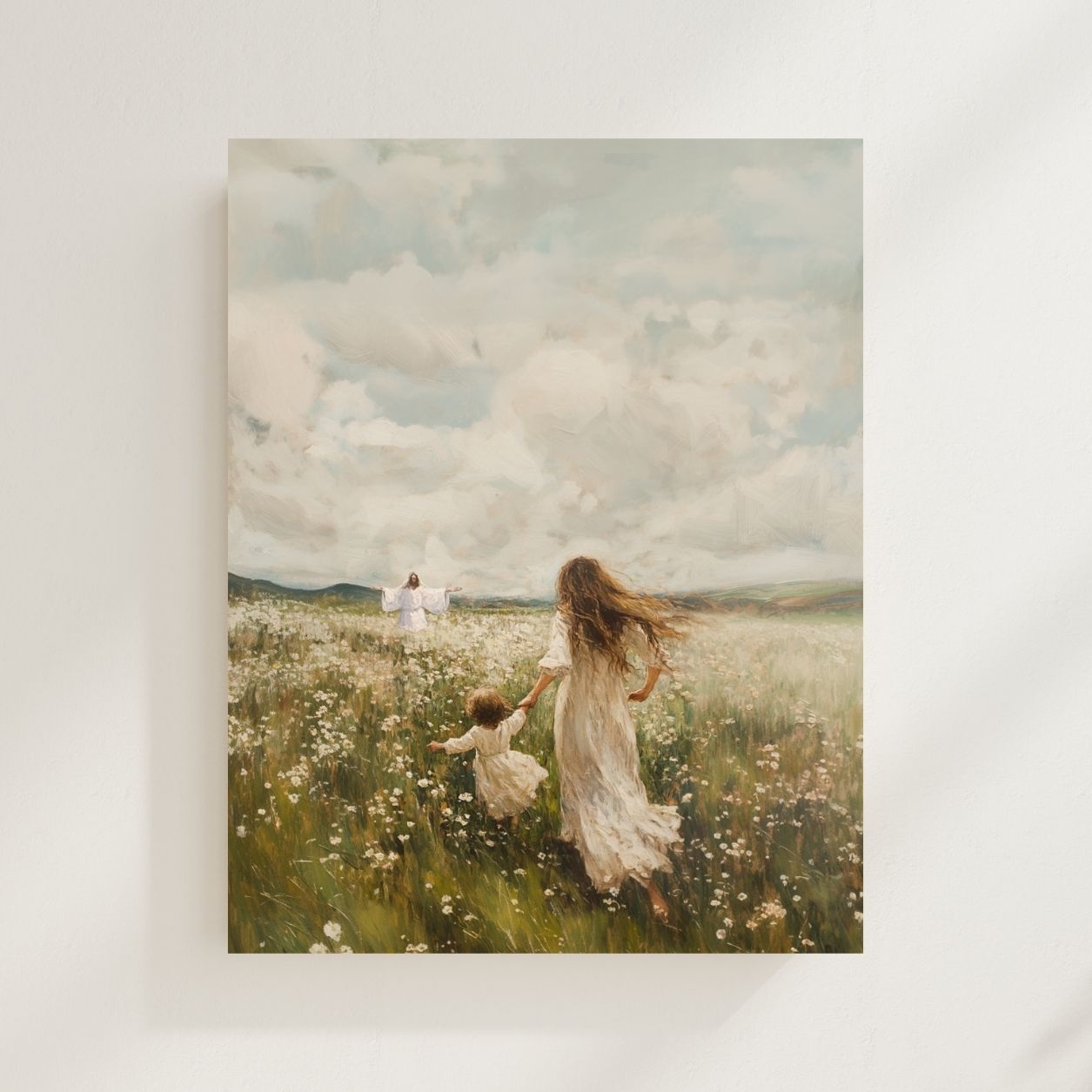 Following Him Premium Print modern Christian art inspiring trust and faith in Jesus.