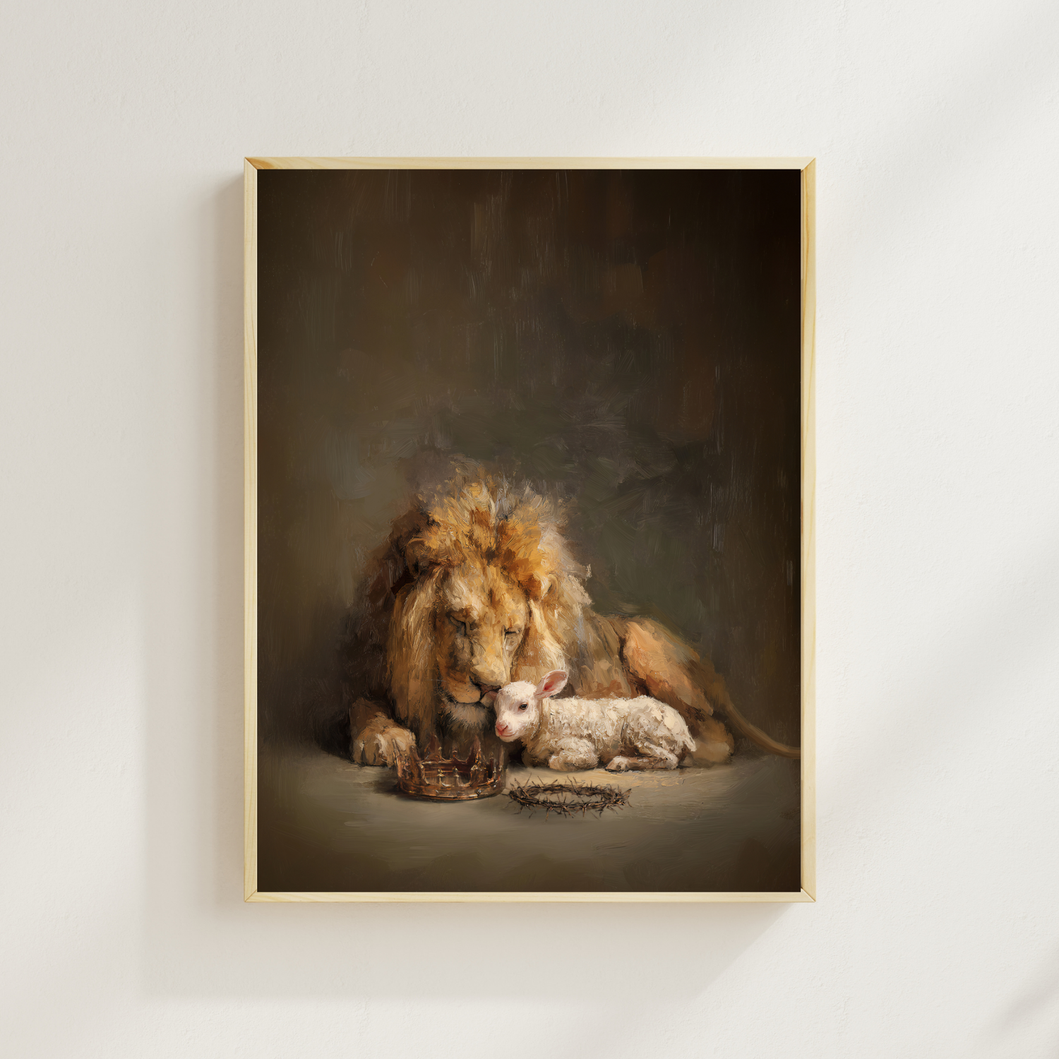 Lion wall art christian wall art made by a christian artist, lion art, lamb art, mens christian art. 