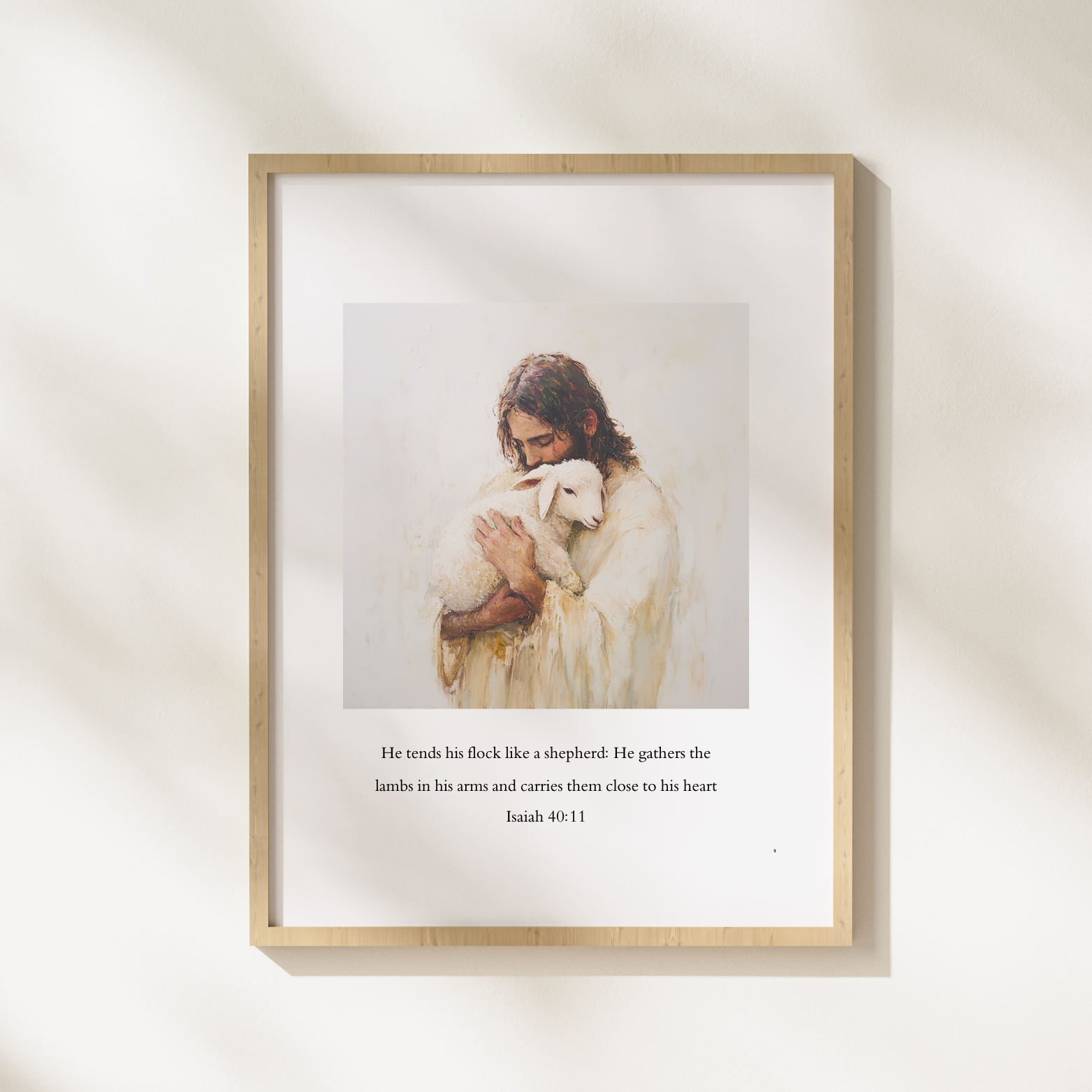 Carried by Him Christian wall art modern, Jesus carrying His followers, faith-filled artwork.