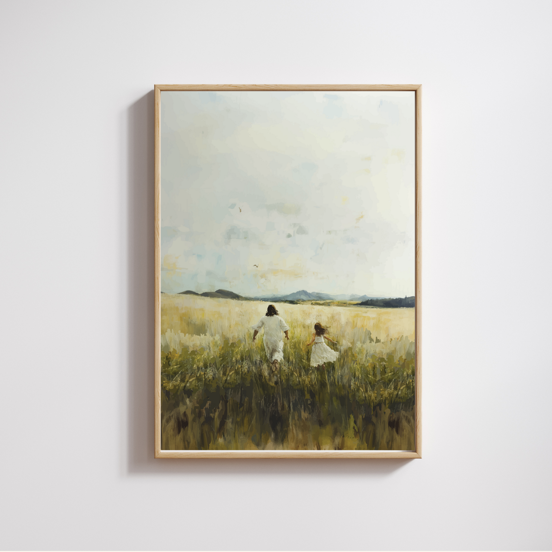 Fields of Joy Print Christian wall art modern by Christian artist capturing joy in Jesus.