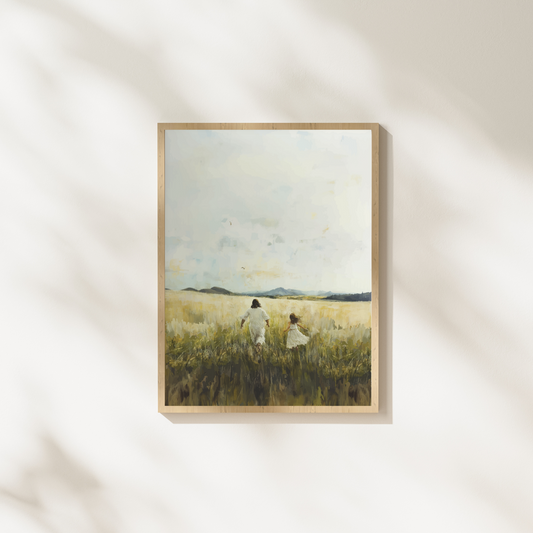 Fields of Joy Canvas modern Christian wall art expressing peace and joy in Christ.