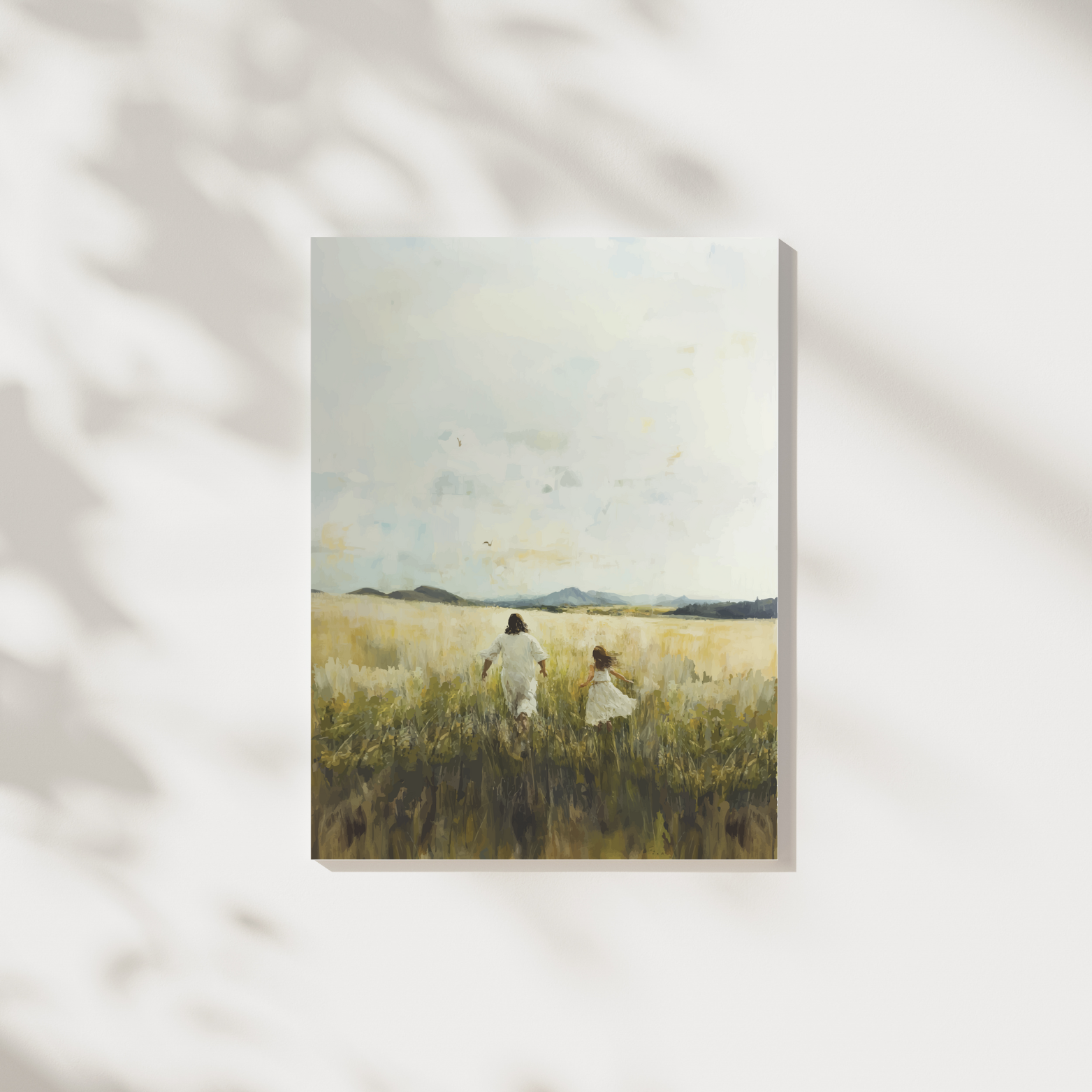 Fields of Joy Canvas modern Christian wall art expressing peace and joy in Christ.