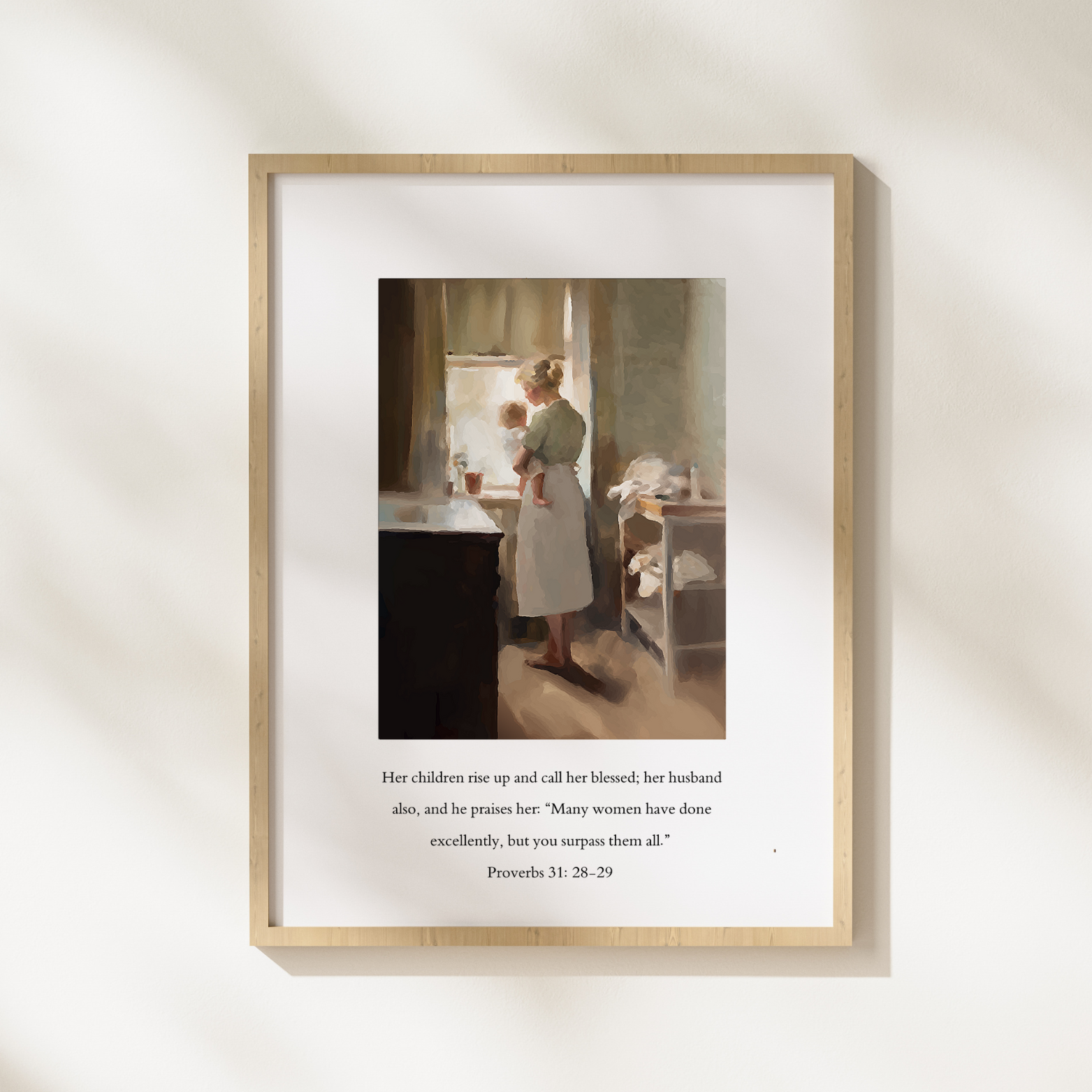 Proverbs 31 V2 Scripture Print modern Christian wall art, celebrating godly strength.